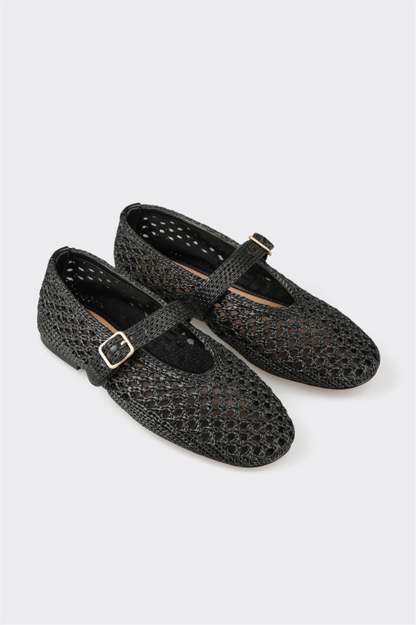 Siyah kadın babet, ofis stili için - Elle Shoes