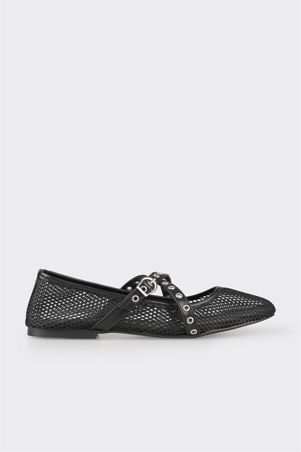 Siyah kadın babet, günlük kullanım için - Elle Shoes