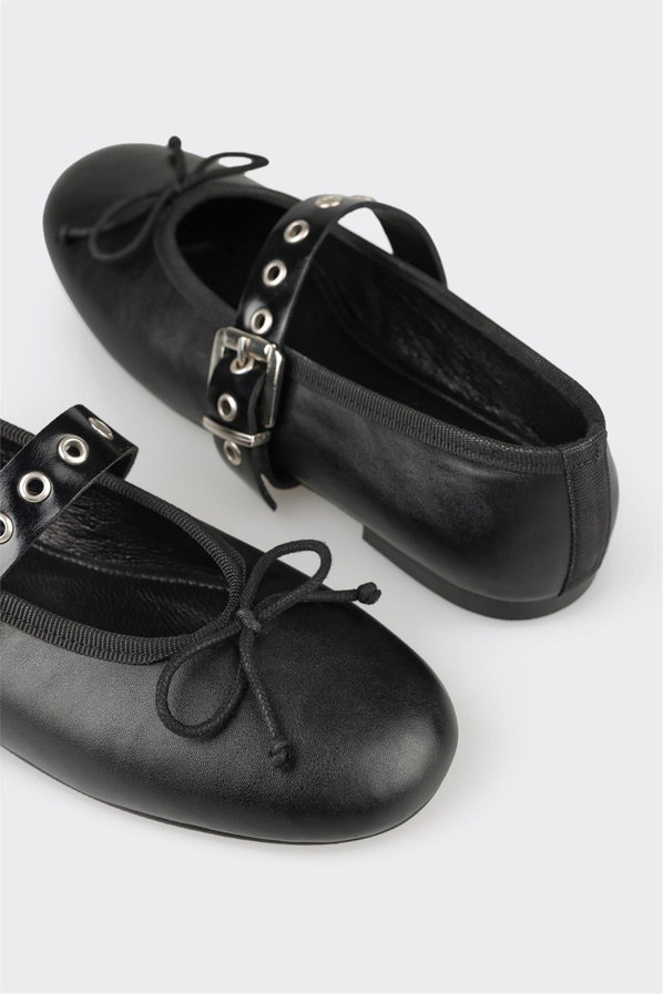 Siyah kadın babet, günlük kullanım için - Elle Shoes