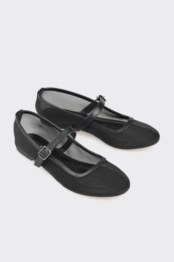 Siyah kadın babet, günlük kullanım için - Elle Shoes
