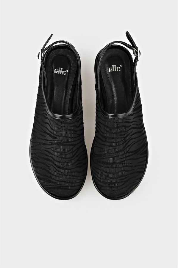 Siyah kadın düz ayakkabı, günlük kullanım için - Elle Shoes