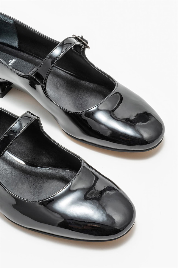 Siyah kadın babet, günlük kullanım için - Elle Shoes
