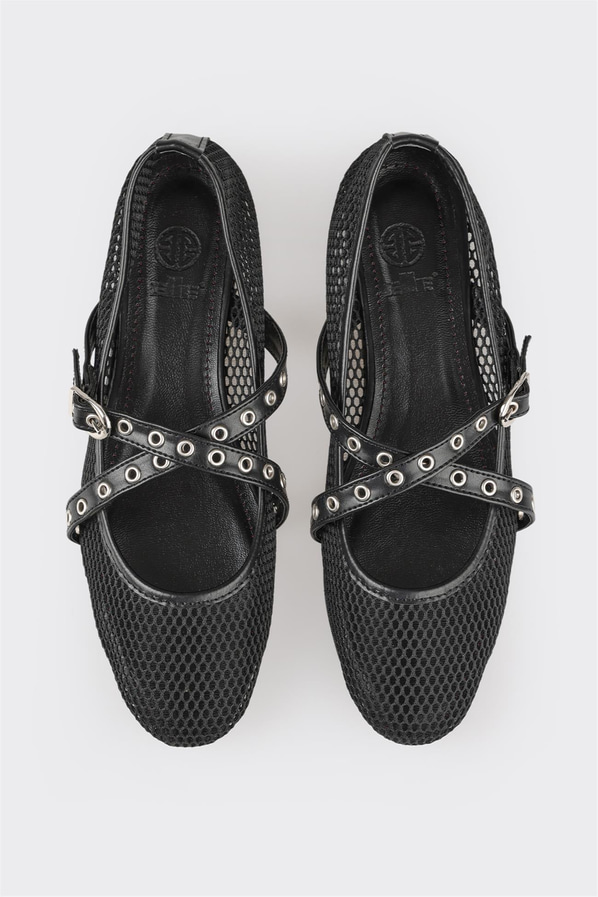 Siyah kadın babet, günlük kullanım için - Elle Shoes