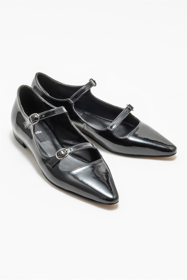 Siyah kadın babet, günlük kullanım için - Elle Shoes