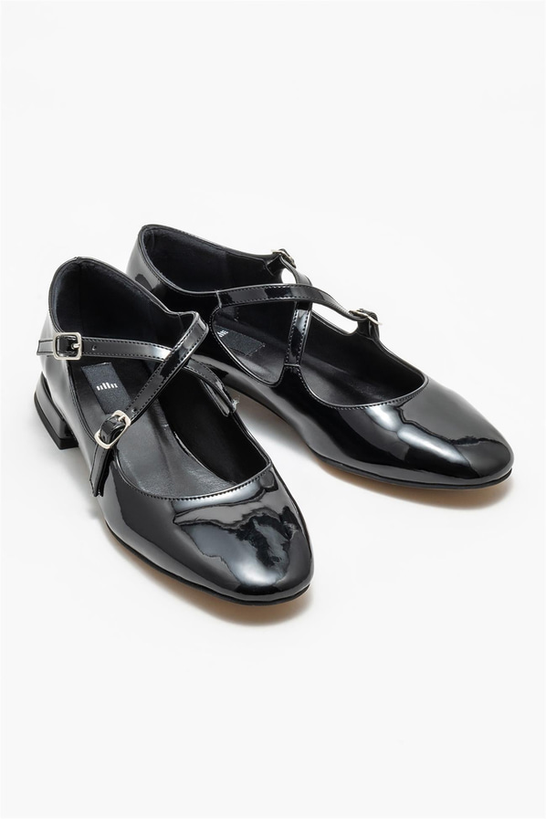 Siyah kadın babet, günlük kullanım için - Elle Shoes