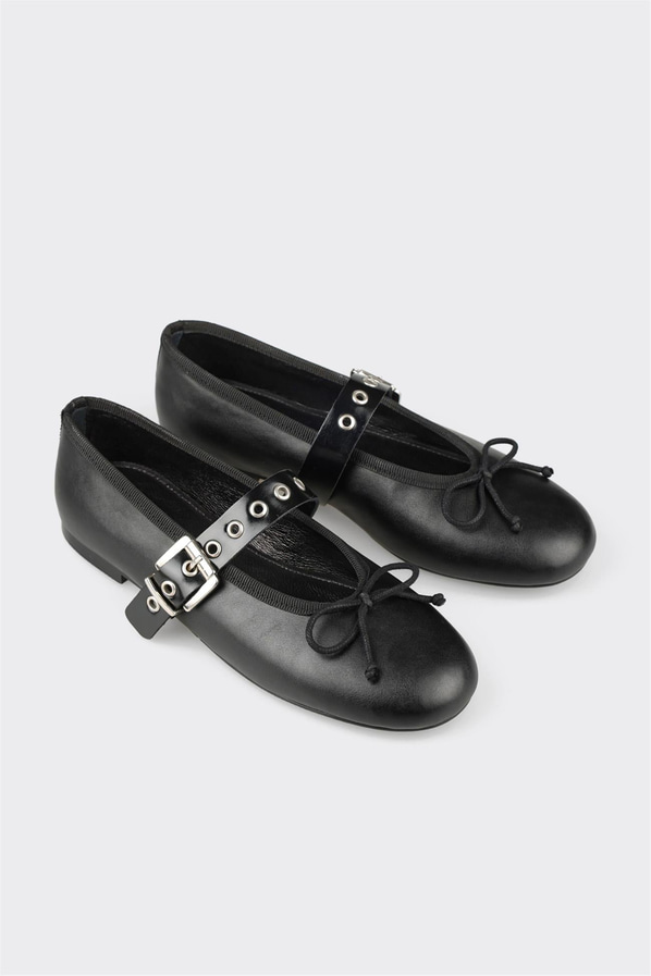 Siyah kadın babet, günlük kullanım için - Elle Shoes
