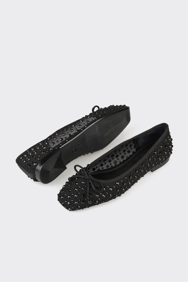Siyah kadın babet, günlük kullanım için - Elle Shoes