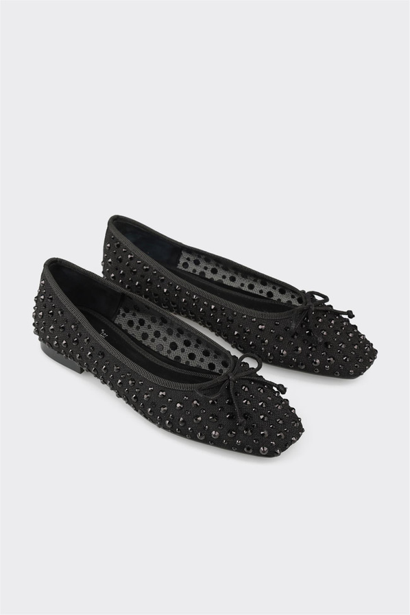 Siyah kadın babet, günlük kullanım için - Elle Shoes
