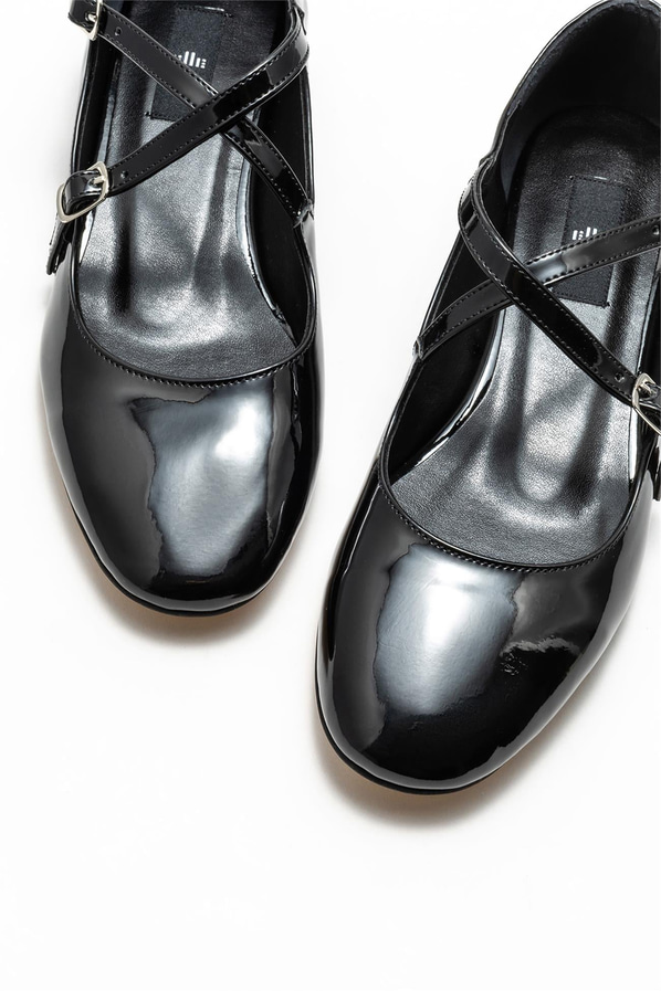 Siyah kadın babet, günlük kullanım için - Elle Shoes