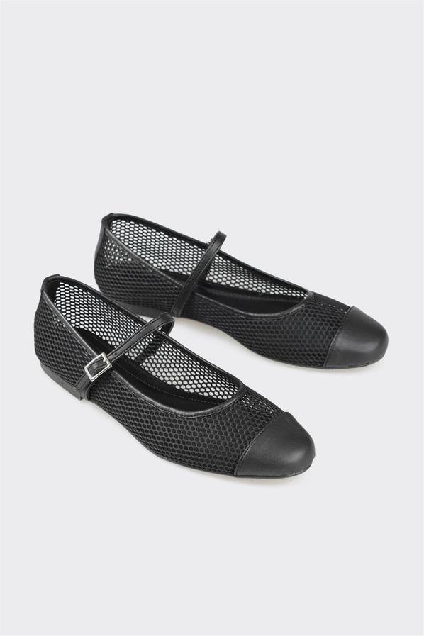 Siyah kadın babet, günlük kullanım için - Elle Shoes