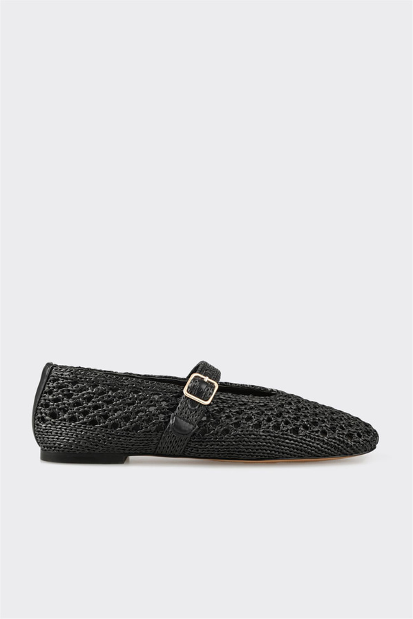 Siyah kadın babet, ofis stili için - Elle Shoes
