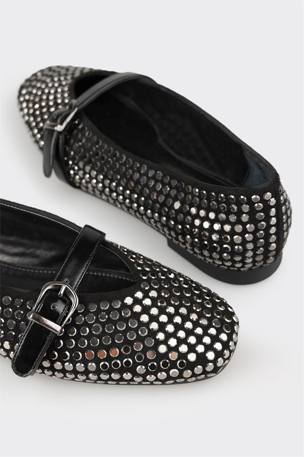Siyah kadın babet, günlük kullanım için - Elle Shoes