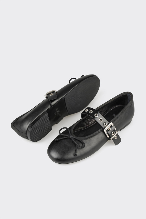 Siyah kadın babet, günlük kullanım için - Elle Shoes