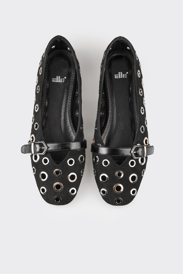 Siyah kadın babet, günlük kullanım için - Elle Shoes