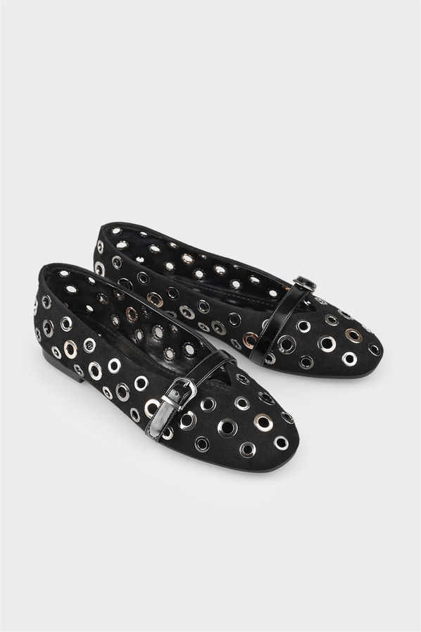 Siyah kadın babet, günlük kullanım için - Elle Shoes