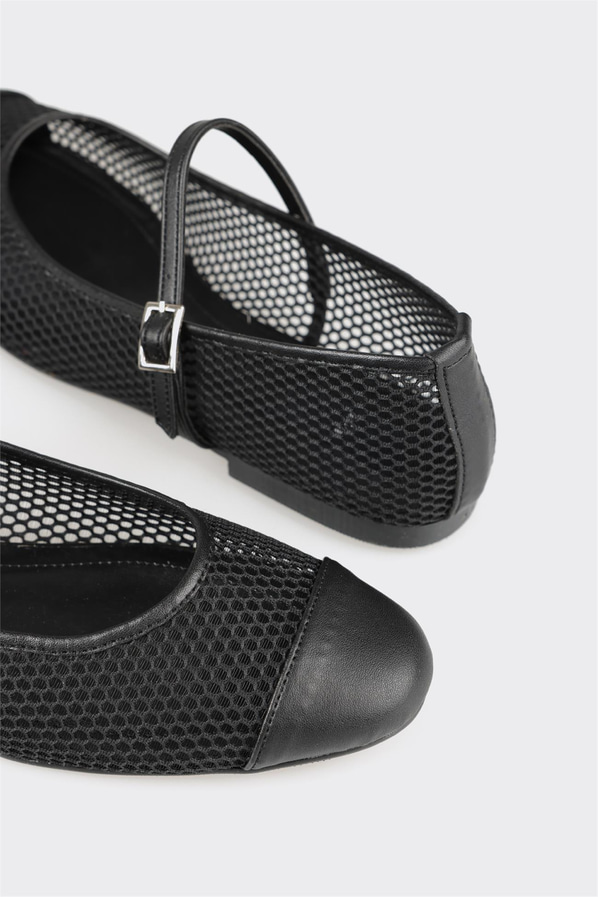 Siyah kadın babet, günlük kullanım için - Elle Shoes