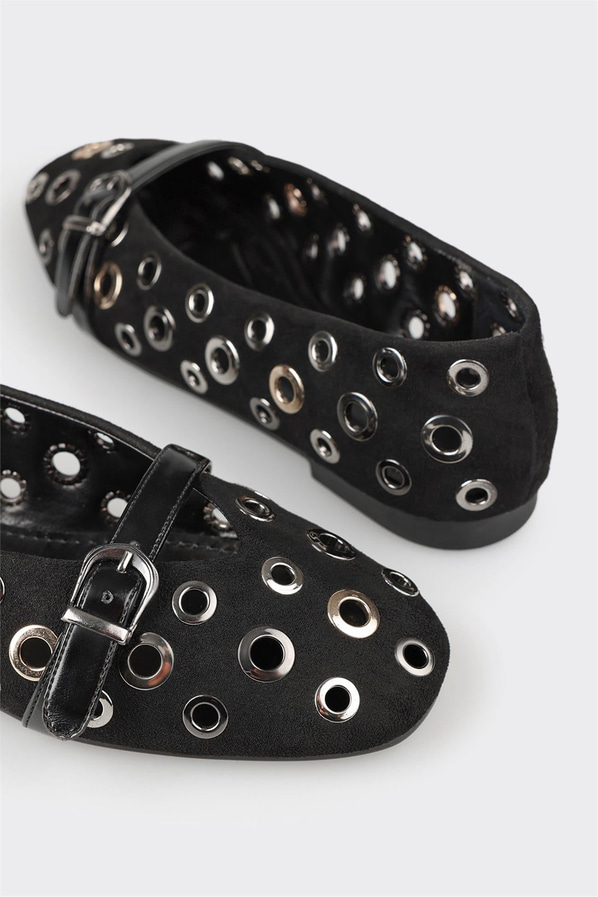 Siyah kadın babet, günlük kullanım için - Elle Shoes