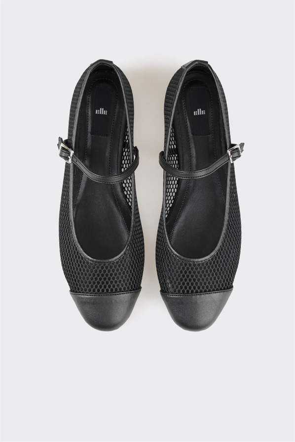 Siyah kadın babet, günlük kullanım için - Elle Shoes