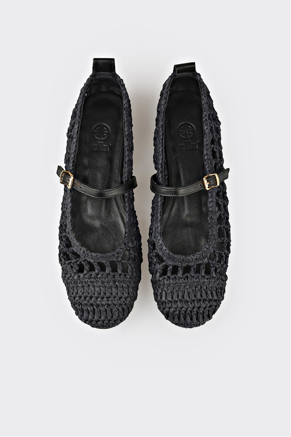 Siyah kadın babet, günlük kullanım için - Elle Shoes