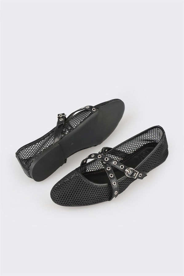 Siyah kadın babet, günlük kullanım için - Elle Shoes