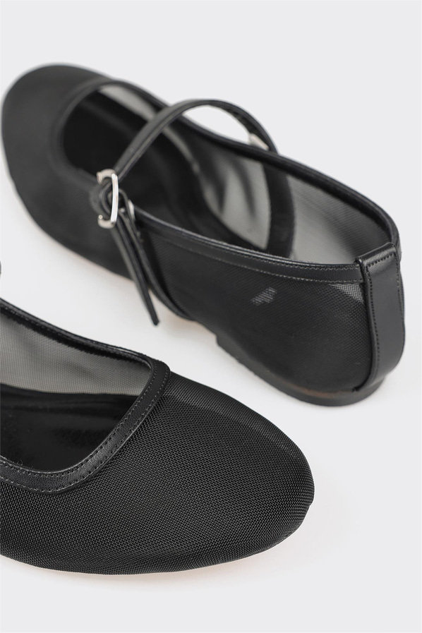Siyah kadın babet, günlük kullanım için - Elle Shoes