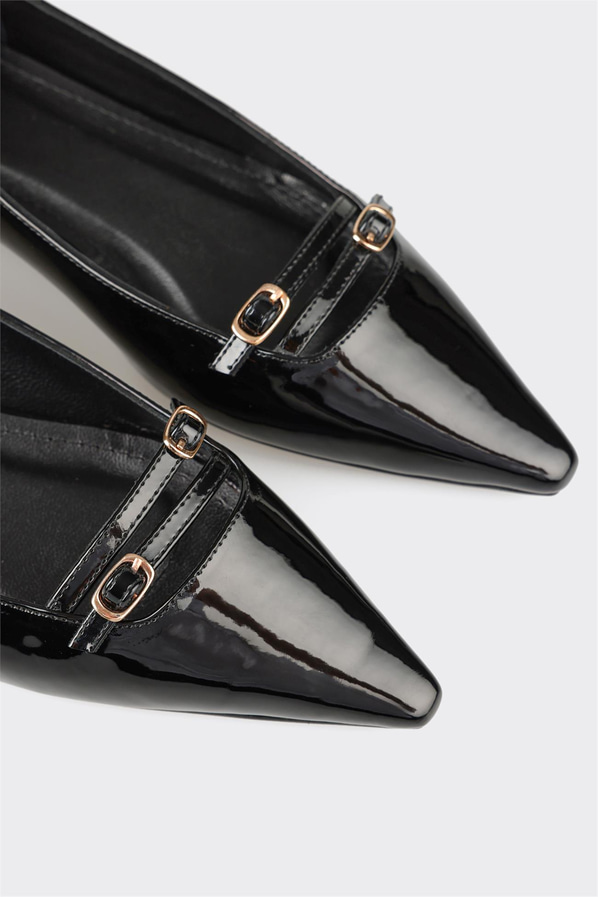 Siyah kadın düz ayakkabı, günlük kullanım için - Elle Shoes