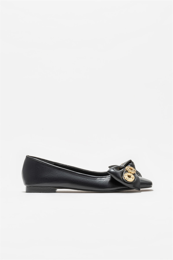 Siyah kadın günlük ayakkabı, günlük kullanım için - Elle Shoes