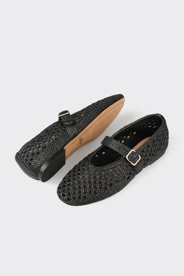 Siyah kadın babet, ofis stili için - Elle Shoes