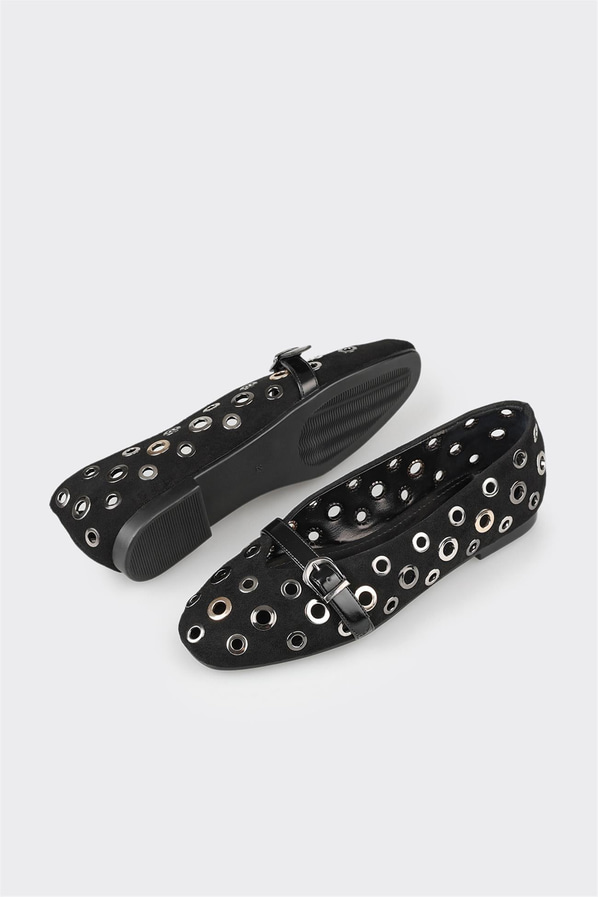 Siyah kadın babet, günlük kullanım için - Elle Shoes