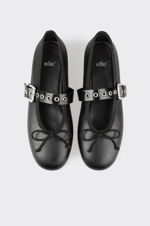 Siyah kadın babet, günlük kullanım için - Elle Shoes
