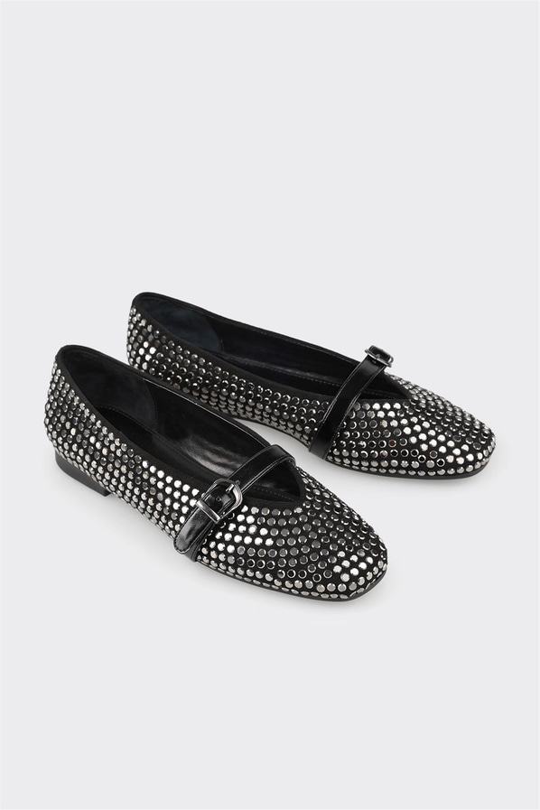 Siyah kadın babet, günlük kullanım için - Elle Shoes