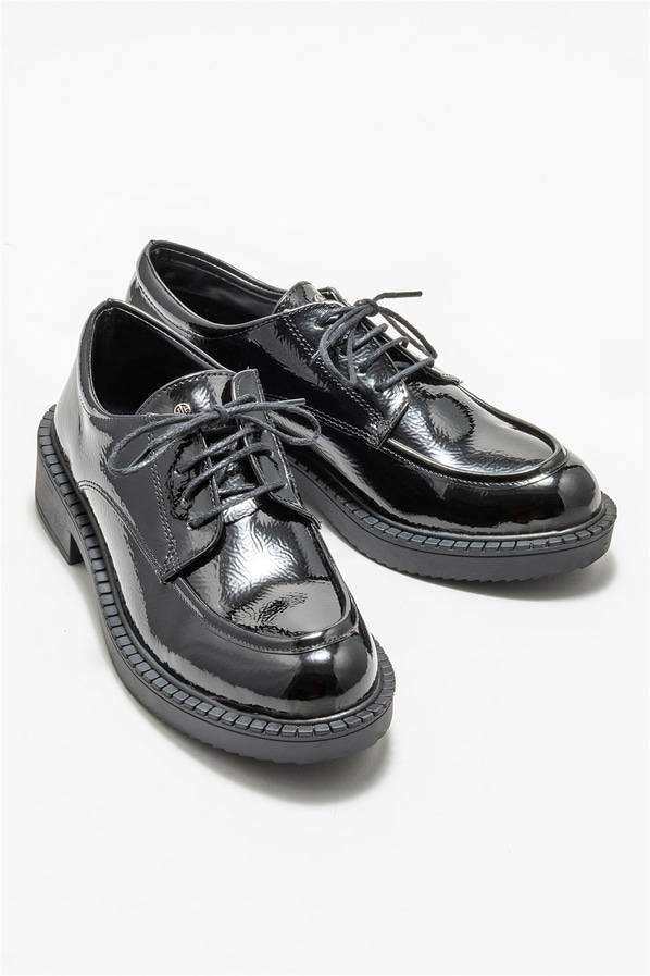 Siyah kadın oxford, günlük kullanım için - Elle Shoes