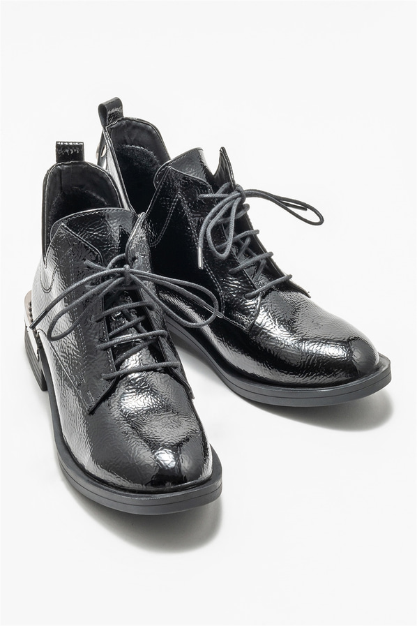 Siyah düz kadın bot, klasik stil için - Elle Shoes