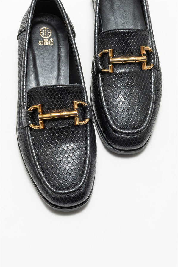 Siyah kadın loafer - Elle Shoes