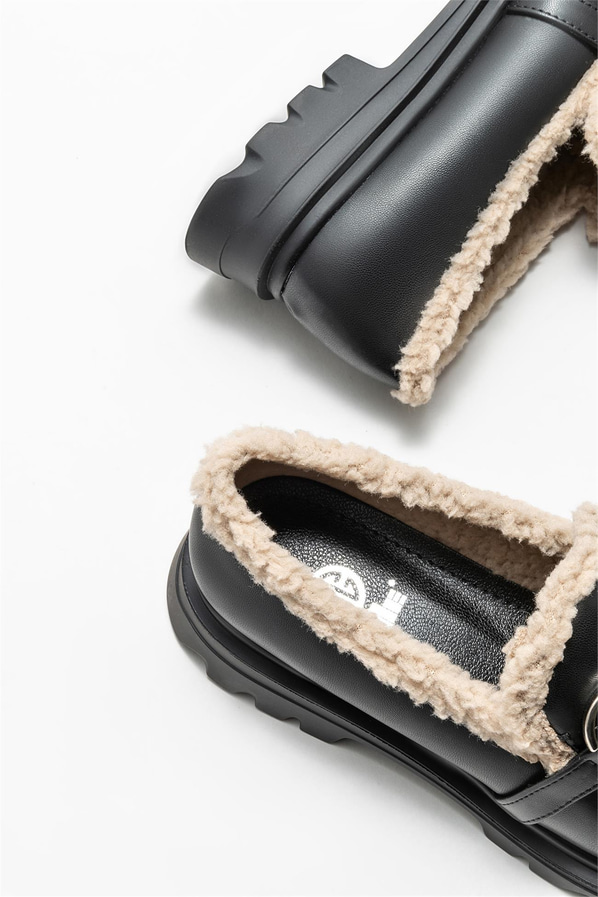 Siyah kadın loafer - Elle Shoes