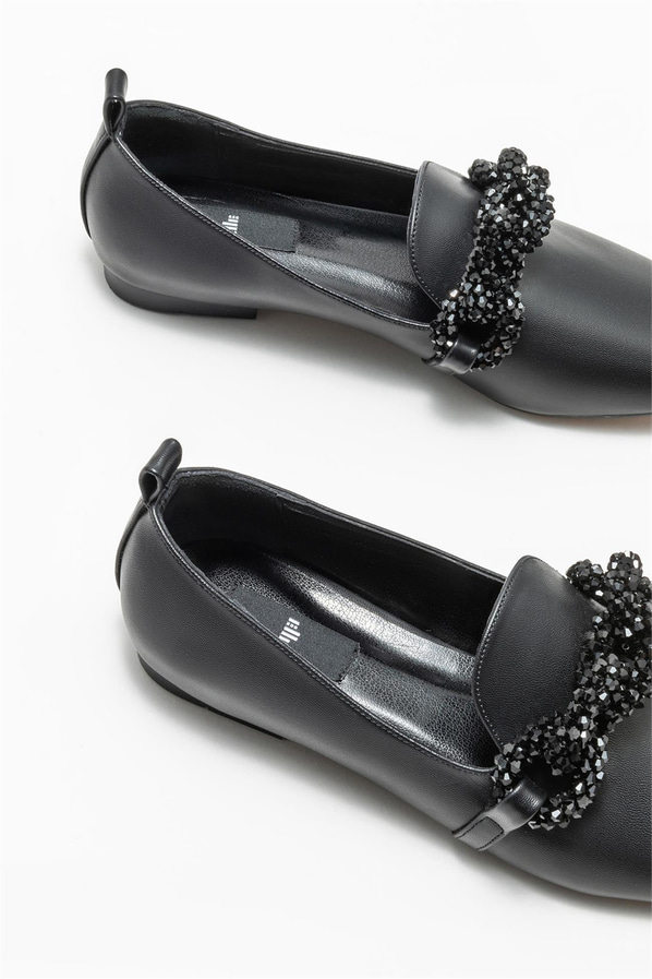 Siyah kadın loafer - Elle Shoes