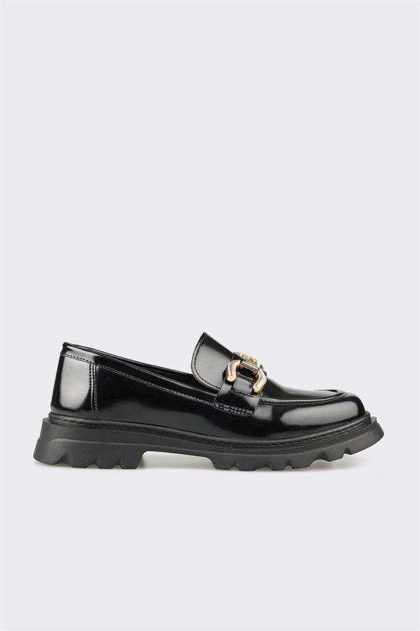 Siyah kadın loafer - Elle Shoes