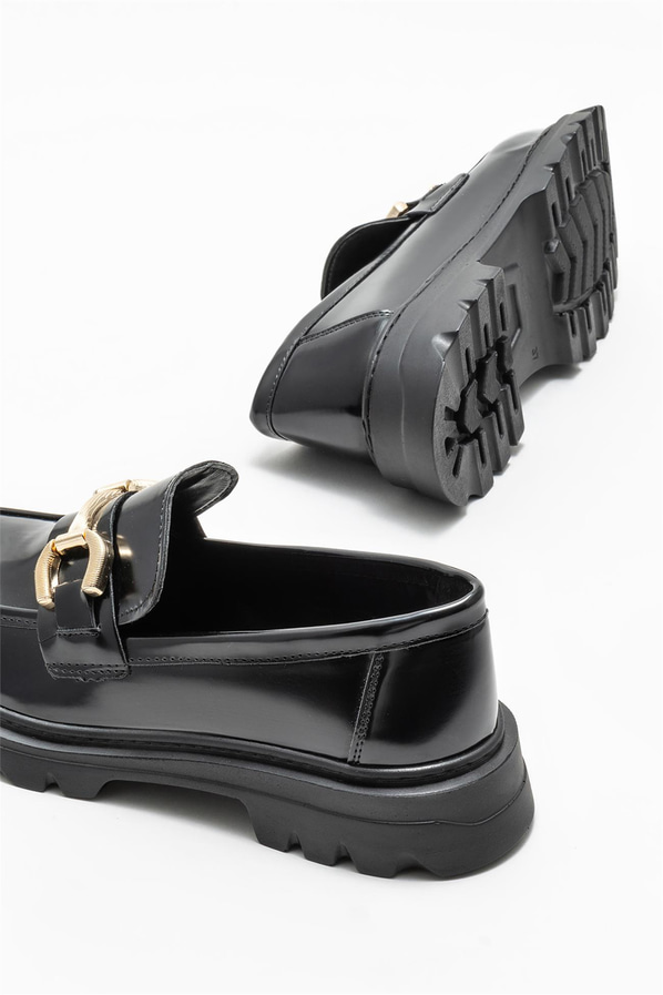 Siyah kadın loafer - Elle Shoes