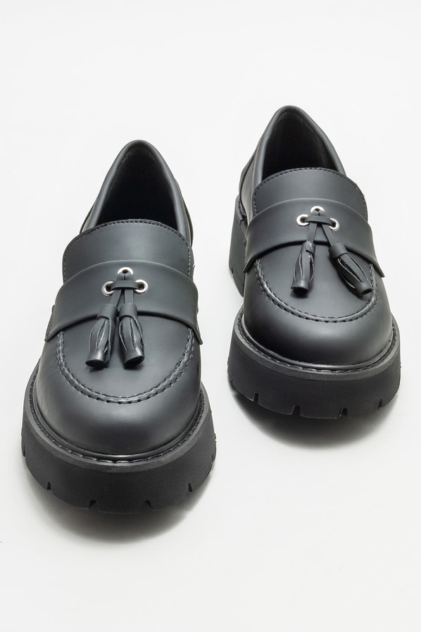 Siyah kadın loafer - Elle Shoes