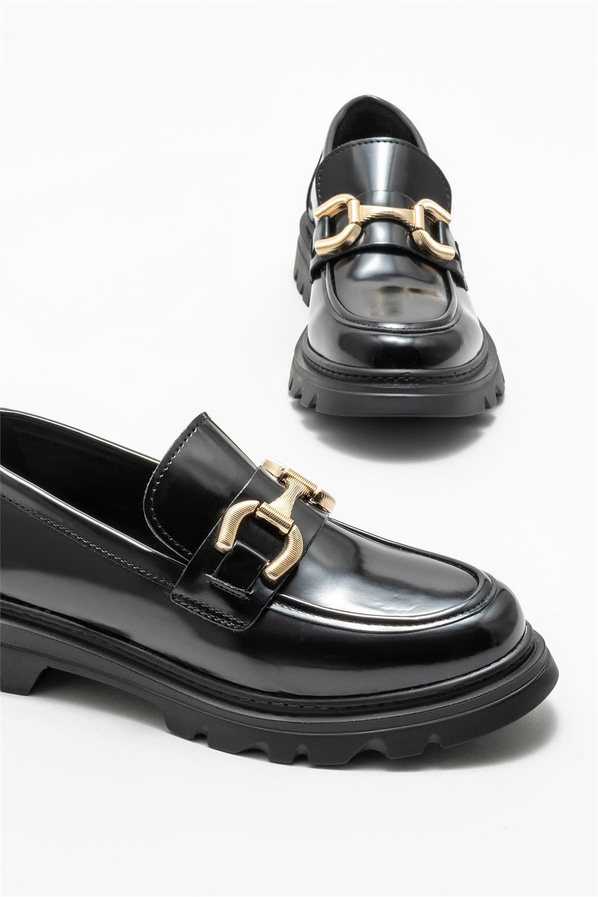 Siyah kadın loafer - Elle Shoes