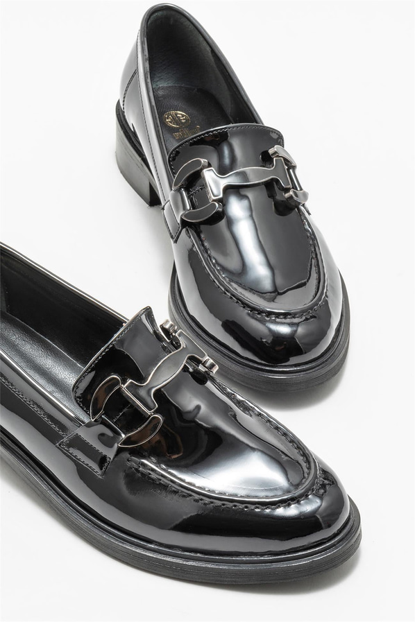 Siyah kadın loafer - Elle Shoes