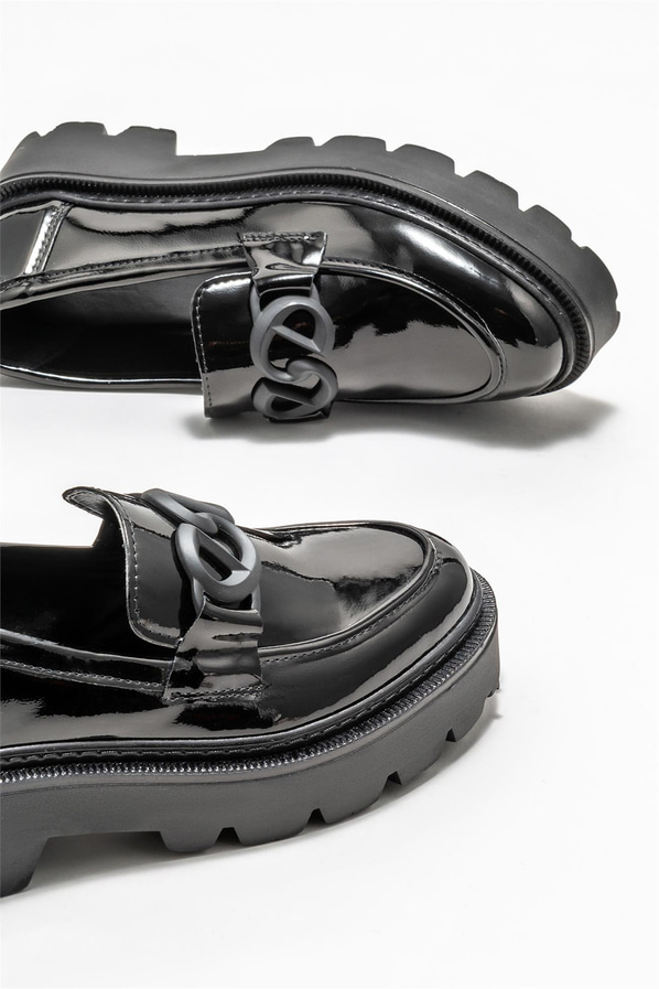 Siyah kadın loafer - Elle Shoes