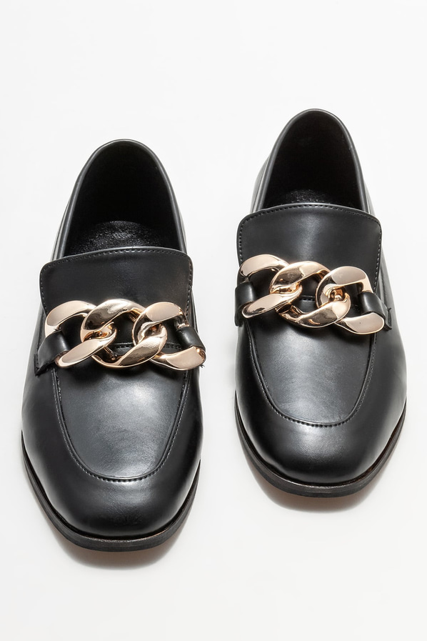 Siyah kadın loafer - Elle Shoes