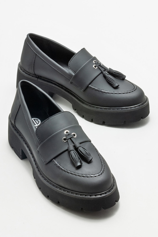 Siyah kadın loafer - Elle Shoes