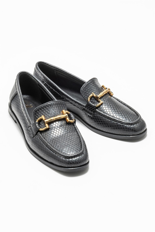Siyah kadın loafer - Elle Shoes