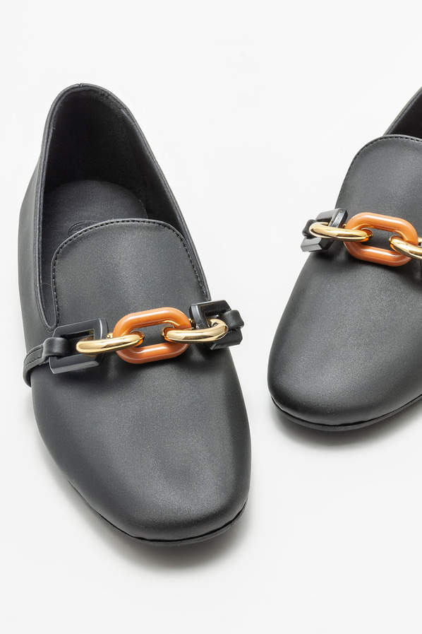 Siyah kadın loafer - Elle Shoes