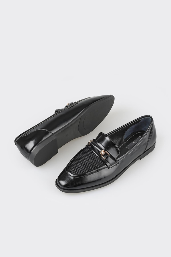 Siyah kadın loafer - Elle Shoes