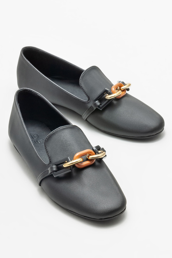 Siyah kadın loafer - Elle Shoes