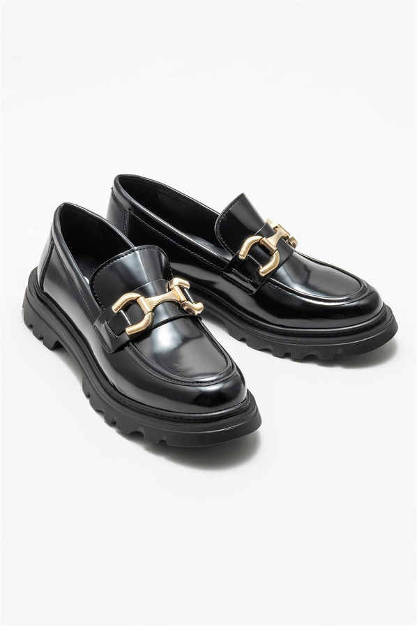 Siyah kadın loafer - Elle Shoes