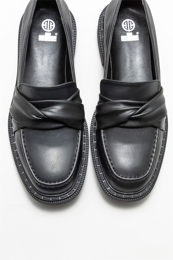 Siyah kadın loafer - Elle Shoes